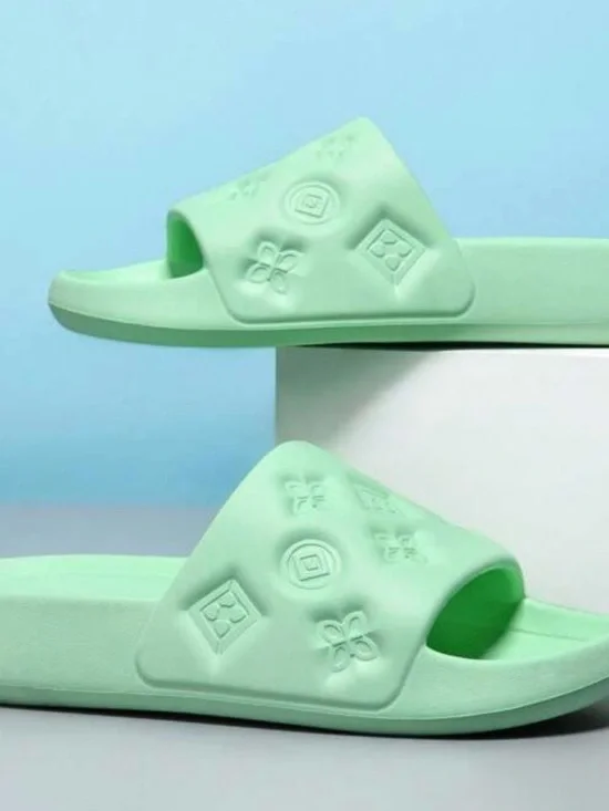 Mint Green Slide Sandals - Picture 1 of 4
